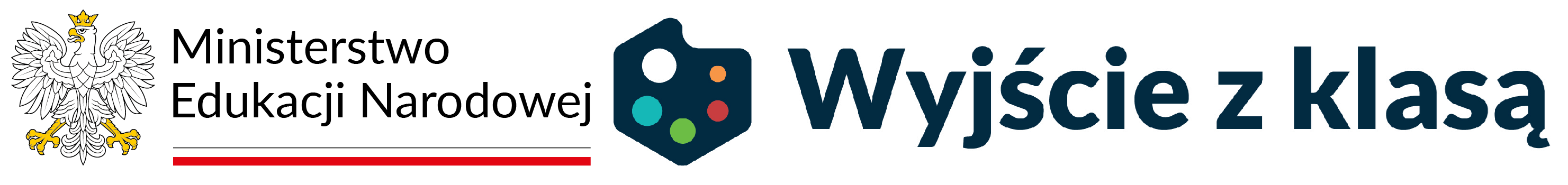 Logo Ministerstwa Edukacji Narodowej oraz ,,Wyjście z klasą