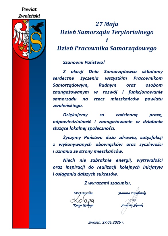 Grafika przedstawia życzenia na dzień samorządu terytorialnego
