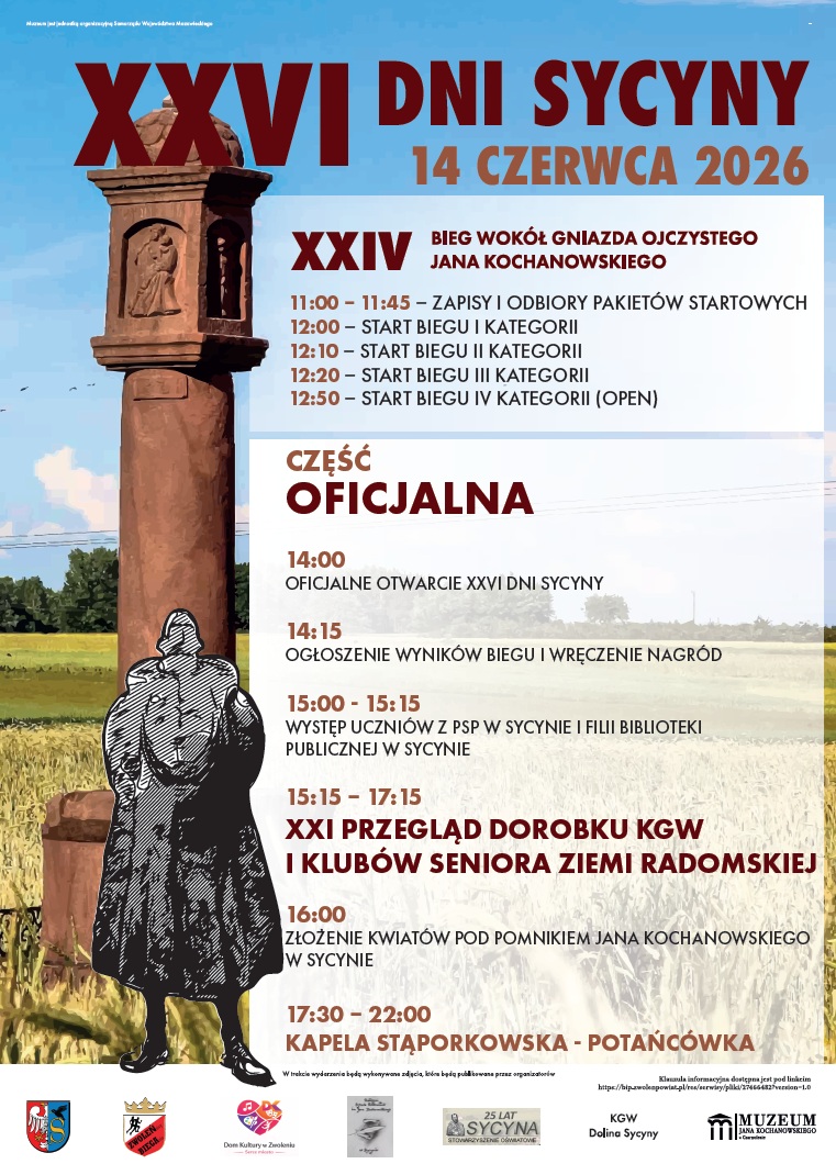Grafika przedstawia plakat promujący XXVI Dni Sycyny